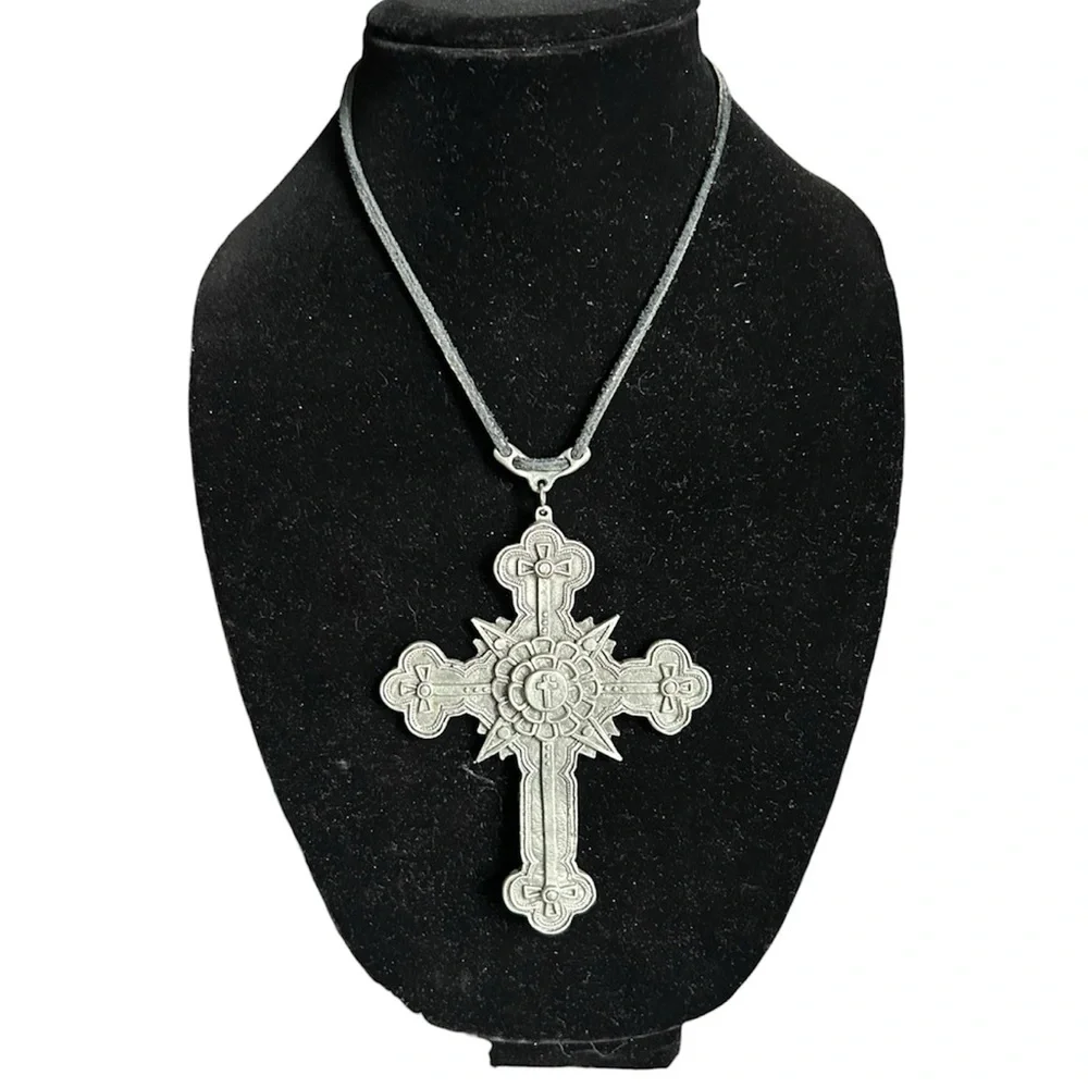 Pewter Pagan Large Cross necklace